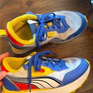 Puma Kids Vibrant Blue and Yellow Sneakers